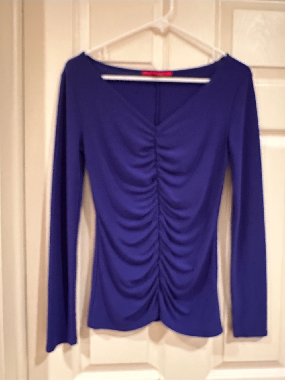 Narciso Rodriguez Long-Sleeve Ruched Top - Violet
